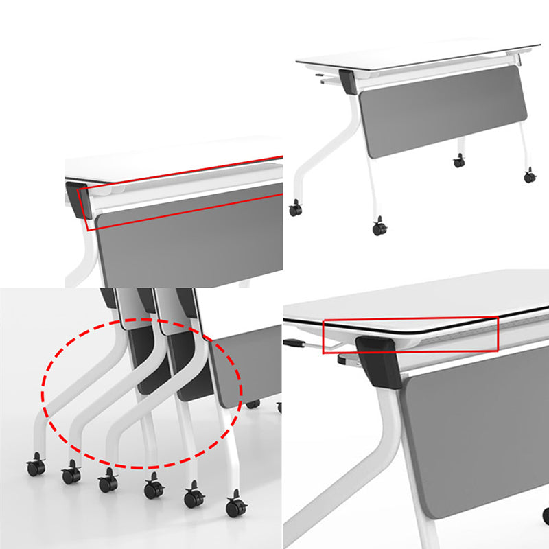 Manufactured Wood Top Writing Desk Folding Modern Desk with Caster Wheels