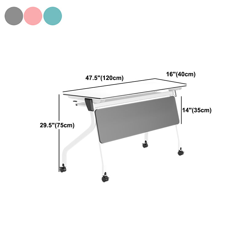 Manufactured Wood Top Writing Desk Folding Modern Desk with Caster Wheels