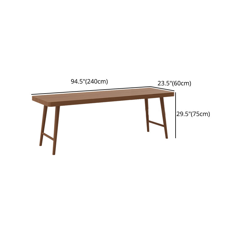 Contemporary H-Shape Writing Desk Rectangular Solid Wood Office Desk