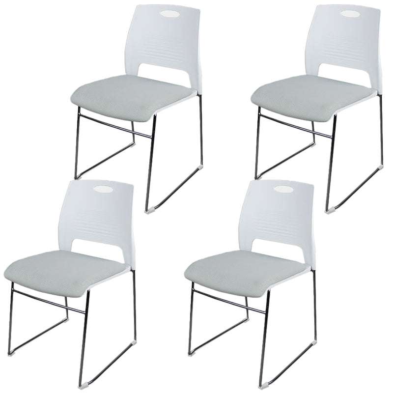 Silver Steel Frame Conference Chair Plastic Low Back Conference Chair