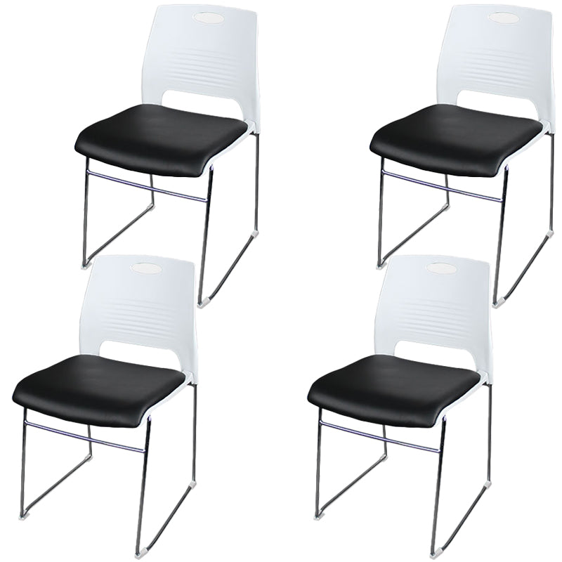 Silver Steel Frame Conference Chair Plastic Low Back Conference Chair