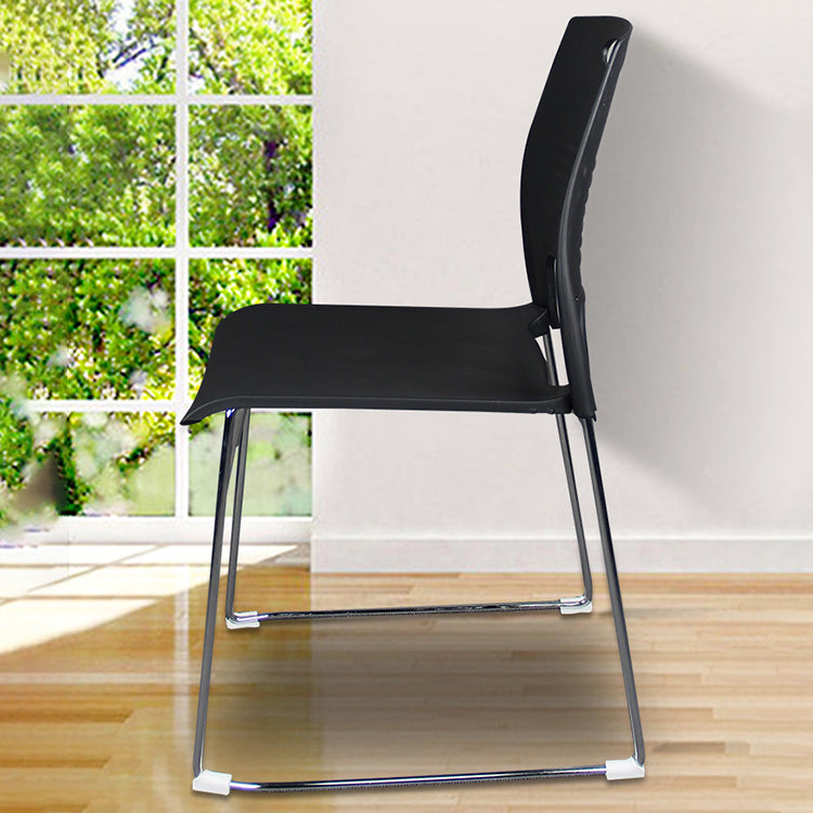 Silver Steel Frame Conference Chair Plastic Low Back Conference Chair