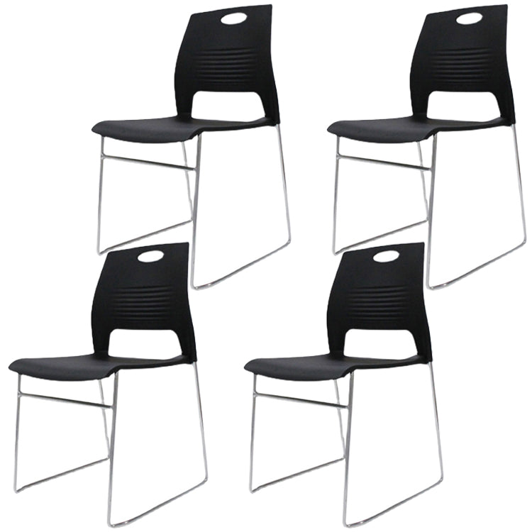 Silver Steel Frame Conference Chair Plastic Low Back Conference Chair