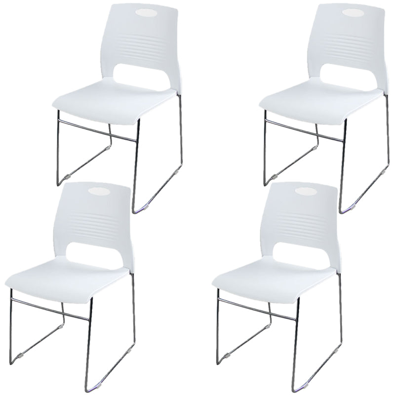 Silver Steel Frame Conference Chair Plastic Low Back Conference Chair