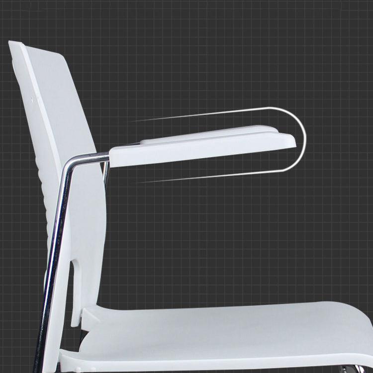 Silver Steel Frame Conference Chair Plastic Low Back Conference Chair