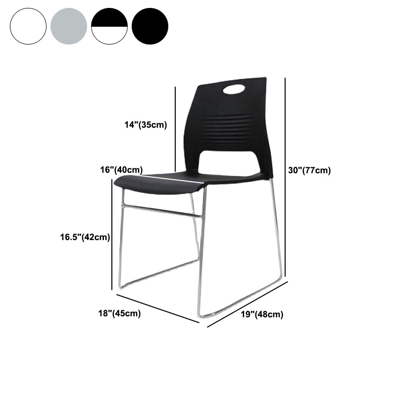 Silver Steel Frame Conference Chair Plastic Low Back Conference Chair