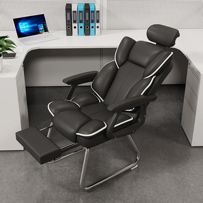 High Back Executive Office Chair Modern Faux Leather Arm Chair