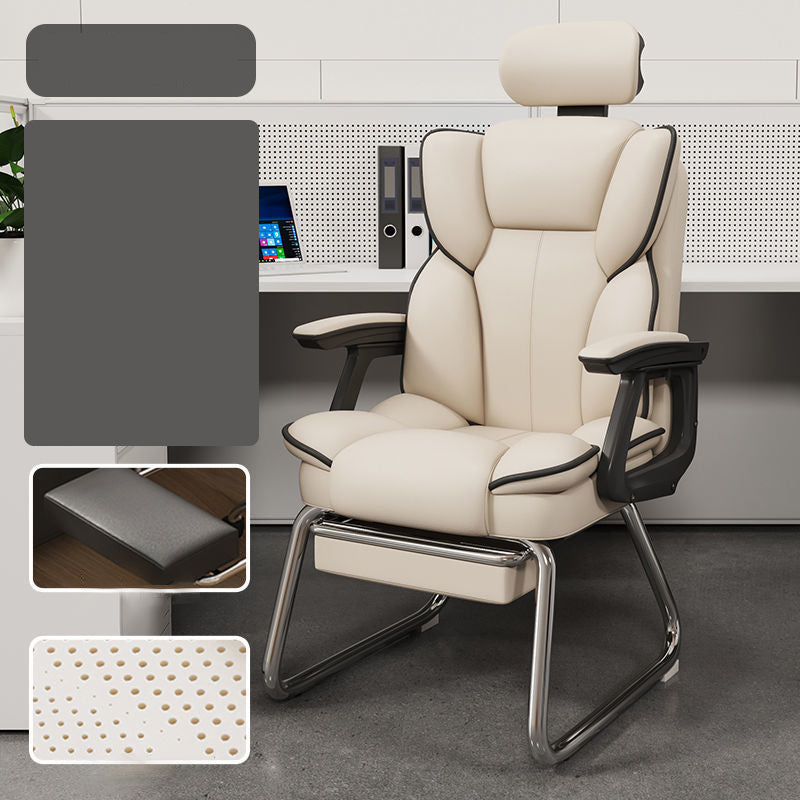 High Back Executive Office Chair Modern Faux Leather Arm Chair