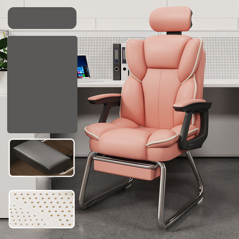 High Back Executive Office Chair Modern Faux Leather Arm Chair