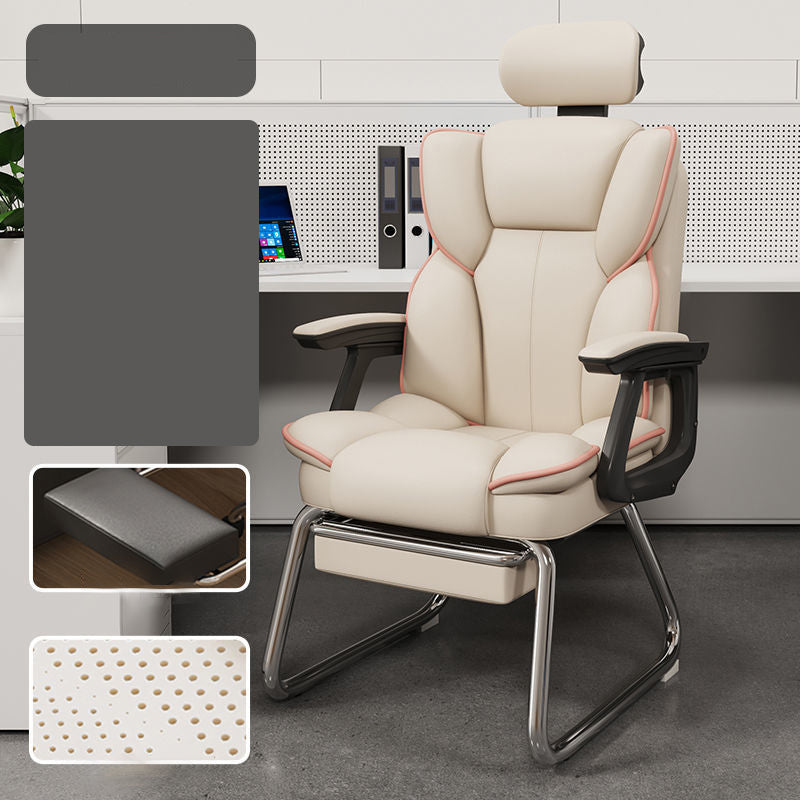 High Back Executive Office Chair Modern Faux Leather Arm Chair