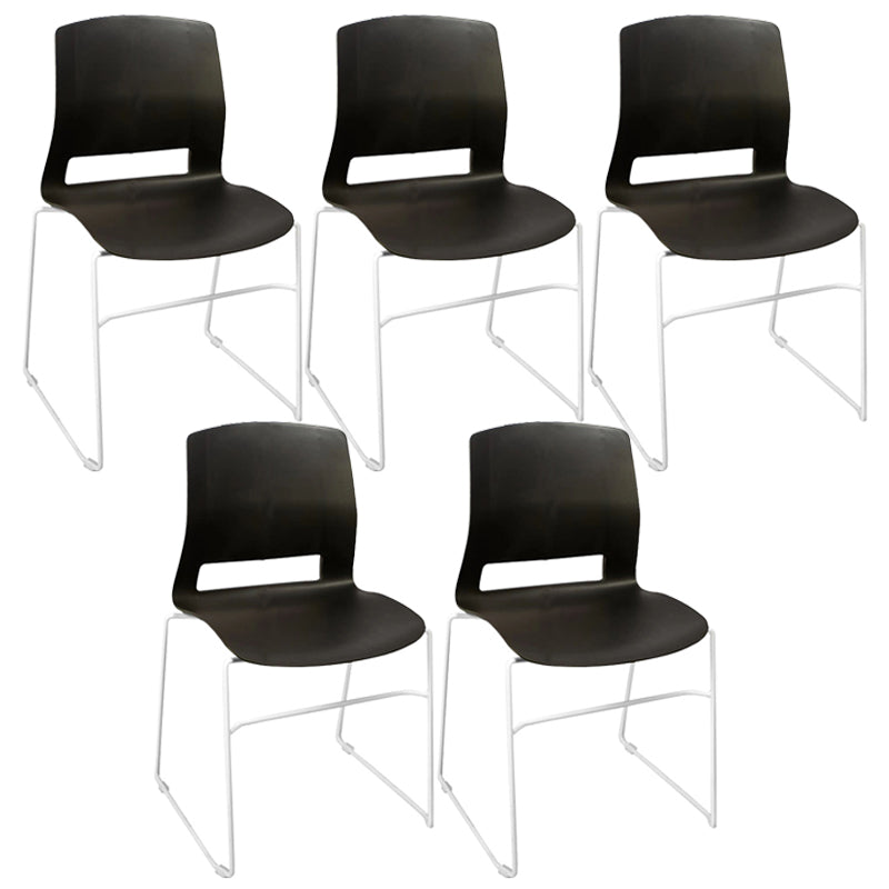 Chrome Metal Frame Modern Conference Chair Armless Computer Desk Chair