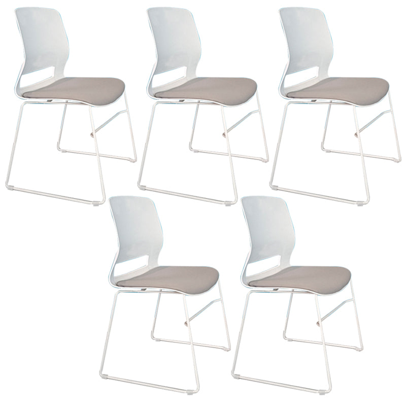 Chrome Metal Frame Modern Conference Chair Armless Computer Desk Chair