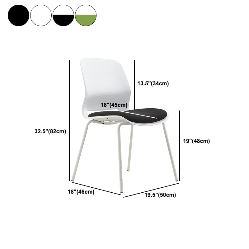 Chrome Metal Frame Modern Conference Chair Armless Computer Desk Chair