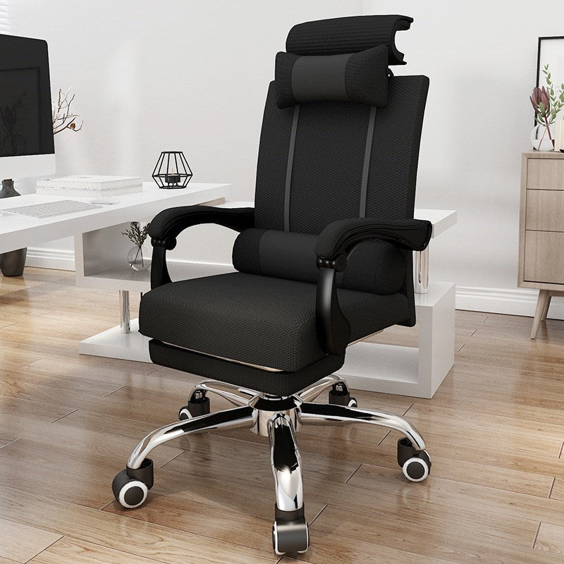 Ergonomic Upholstered Task Chair Modern Home Office Chair with Wheels