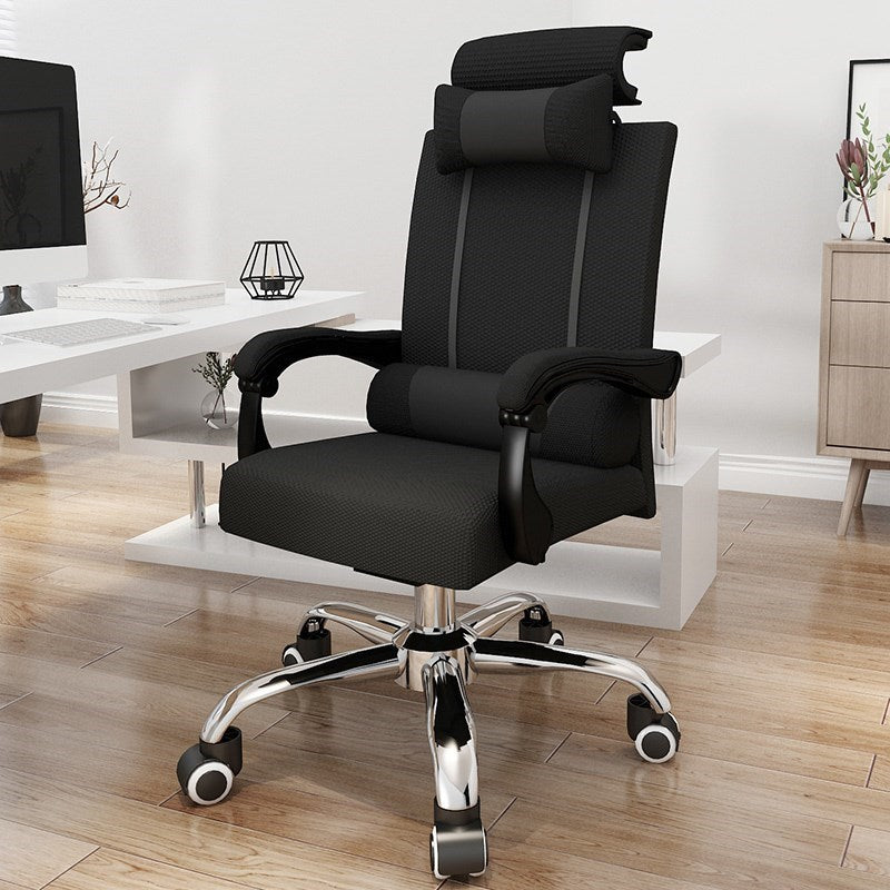 Ergonomic Upholstered Task Chair Modern Home Office Chair with Wheels