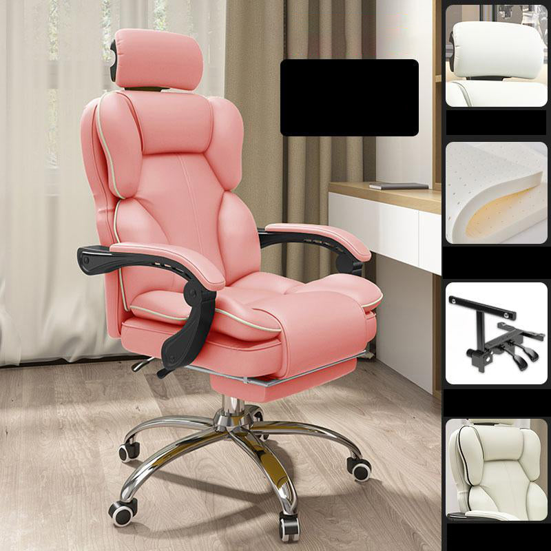 Faux Leather Gaming Chair High Back Modern Home Office Chair with Padded Arms