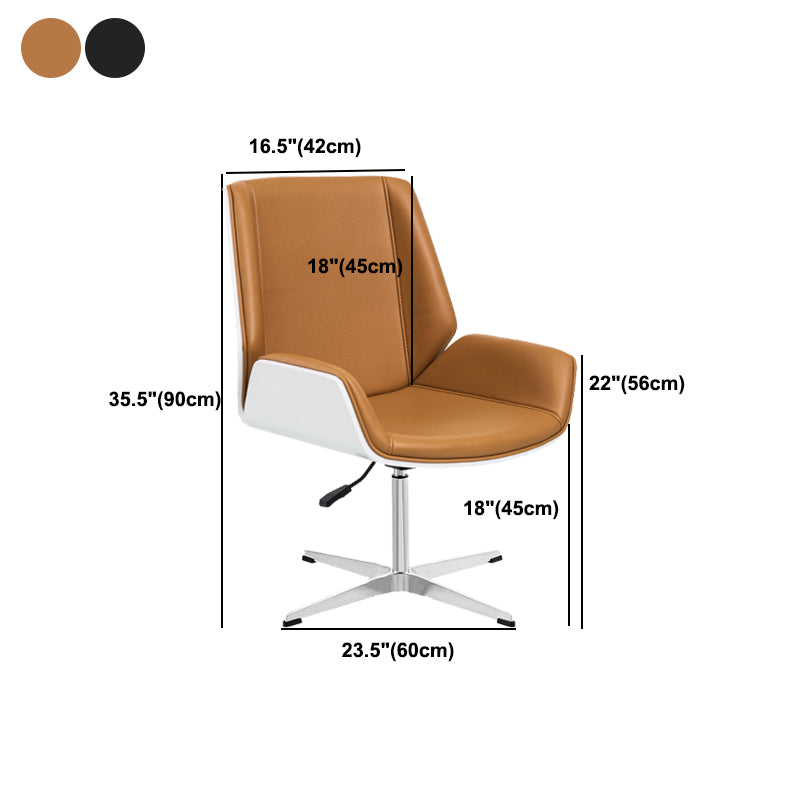 Contemporary Upholstered Armless Desk Chair Height-adjustable Office Chair