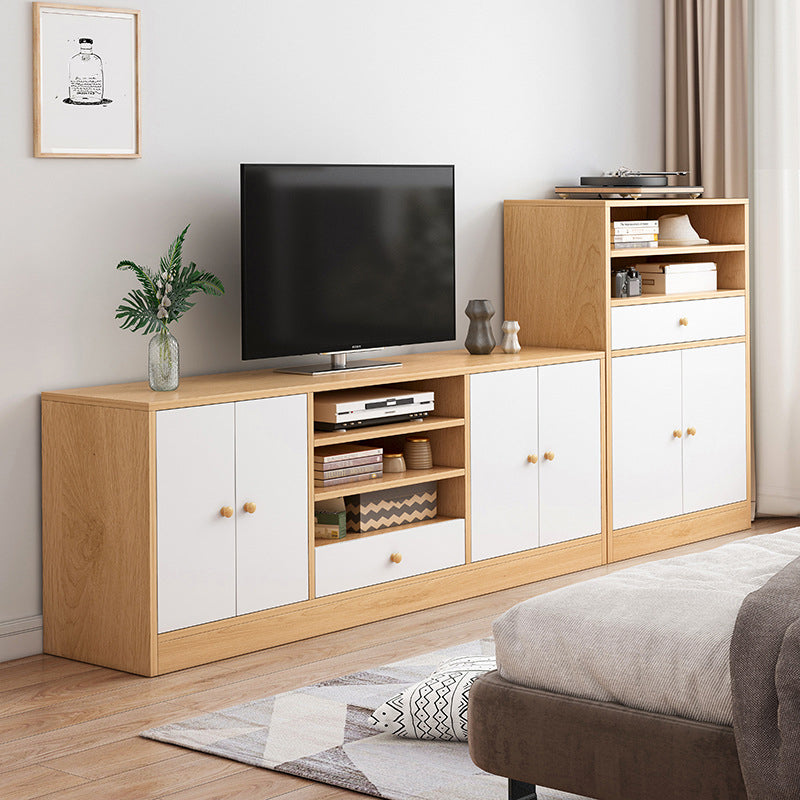 Scandinavian Style Wood TV Stand Open Storage TV Stand Console with Shelves