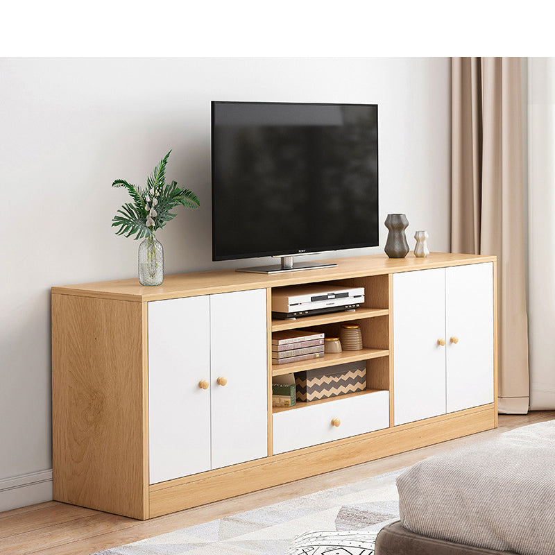 Scandinavian Style Wood TV Stand Open Storage TV Stand Console with Shelves