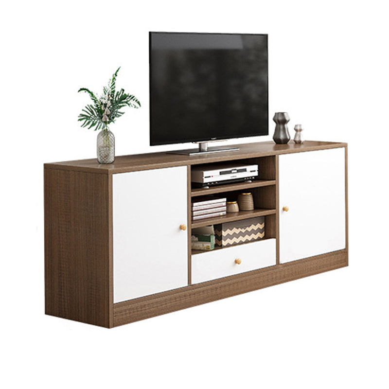 Scandinavian Style Wood TV Stand Open Storage TV Stand Console with Shelves