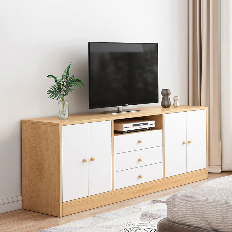 Scandinavian Style Wood TV Stand Open Storage TV Stand Console with Shelves