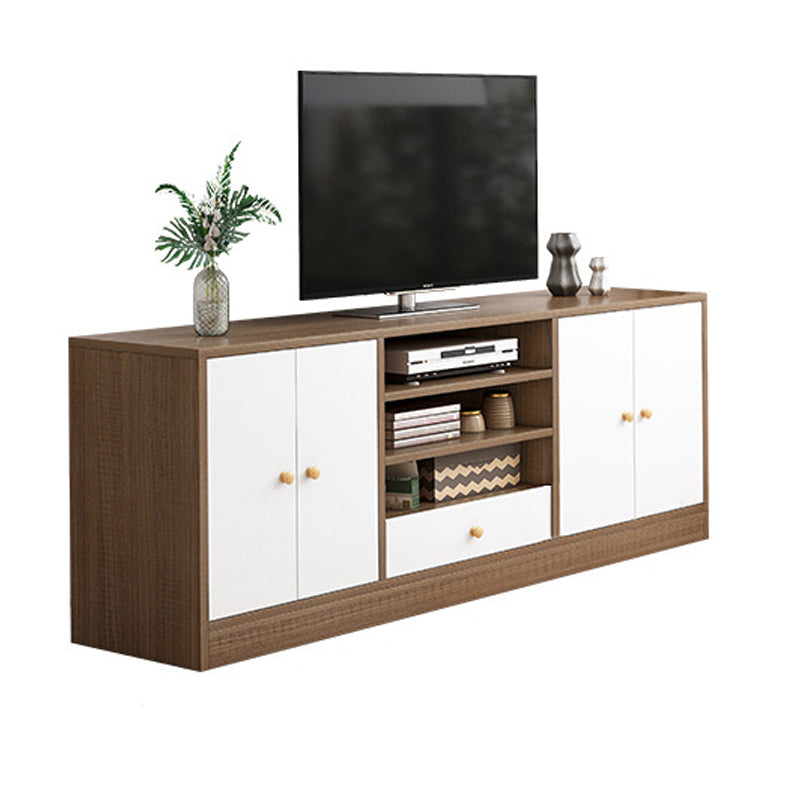 Scandinavian Style Wood TV Stand Open Storage TV Stand Console with Shelves