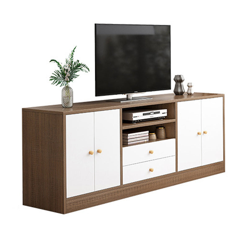 Scandinavian Style Wood TV Stand Open Storage TV Stand Console with Shelves