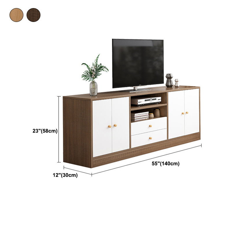 Scandinavian Style Wood TV Stand Open Storage TV Stand Console with Shelves