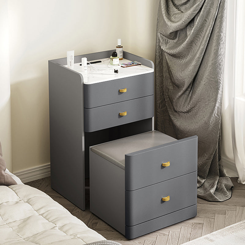 Modern Style Rock Slate Frame Grey/light Brown Solid Wood Drawer Dresser