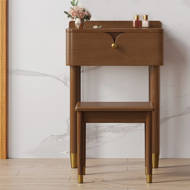 Modern Style Solid Wood Frame Vanity Table Metal Base Dressing Table