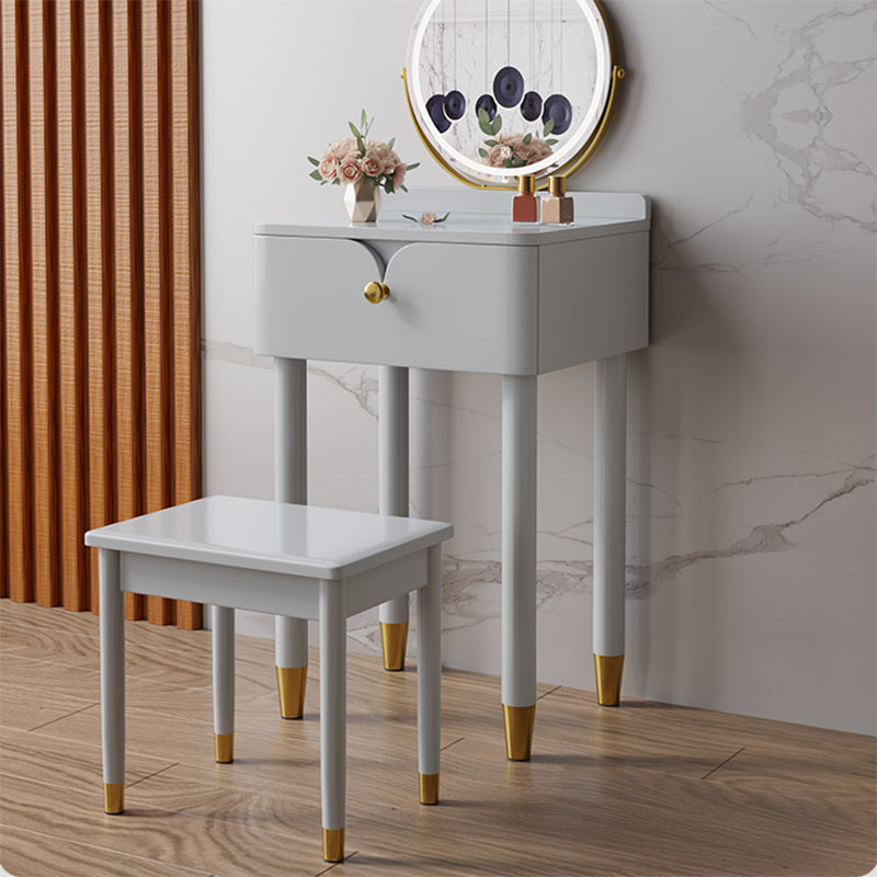 Modern Style Solid Wood Frame Vanity Table Metal Base Dressing Table