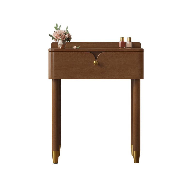 Modern Style Solid Wood Frame Vanity Table Metal Base Dressing Table