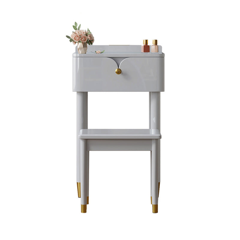 Modern Style Solid Wood Frame Vanity Table Metal Base Dressing Table