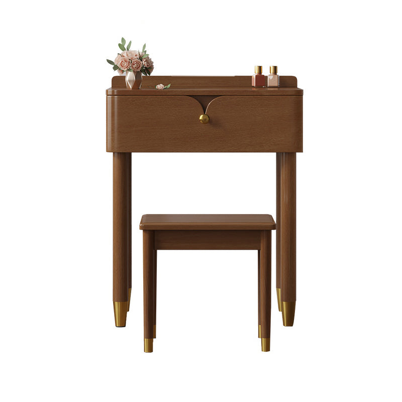 Modern Style Solid Wood Frame Vanity Table Metal Base Dressing Table