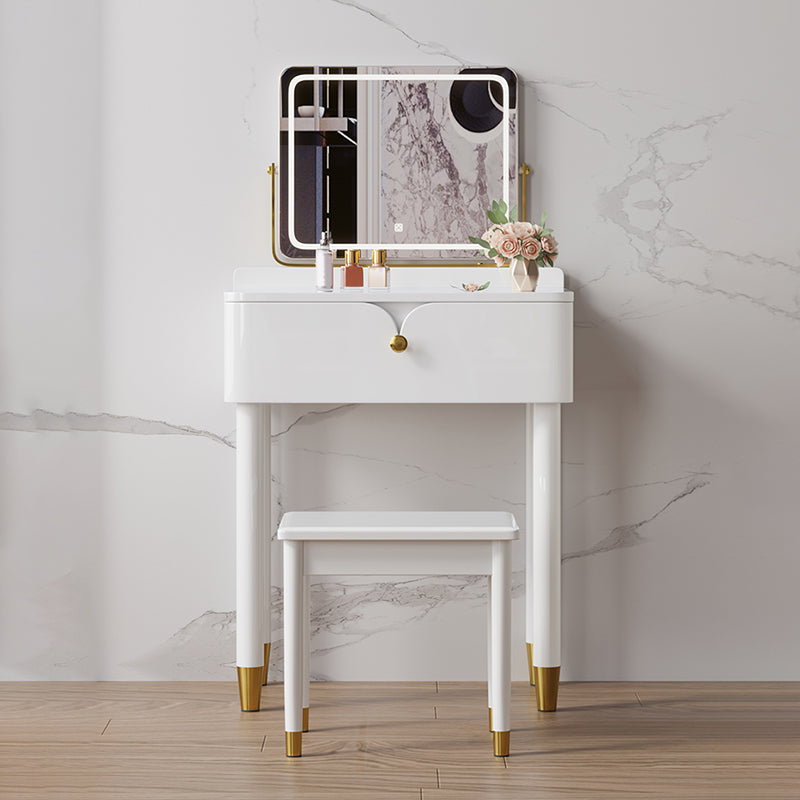 Modern Style Solid Wood Frame Vanity Table Metal Base Dressing Table