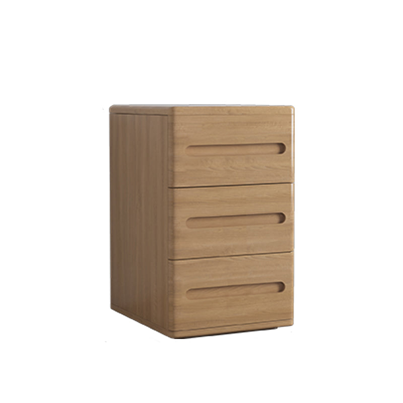 Wooden Nightstand 22.8"Tall 3 - Drawer Nightstand in Brown/ Natural / White