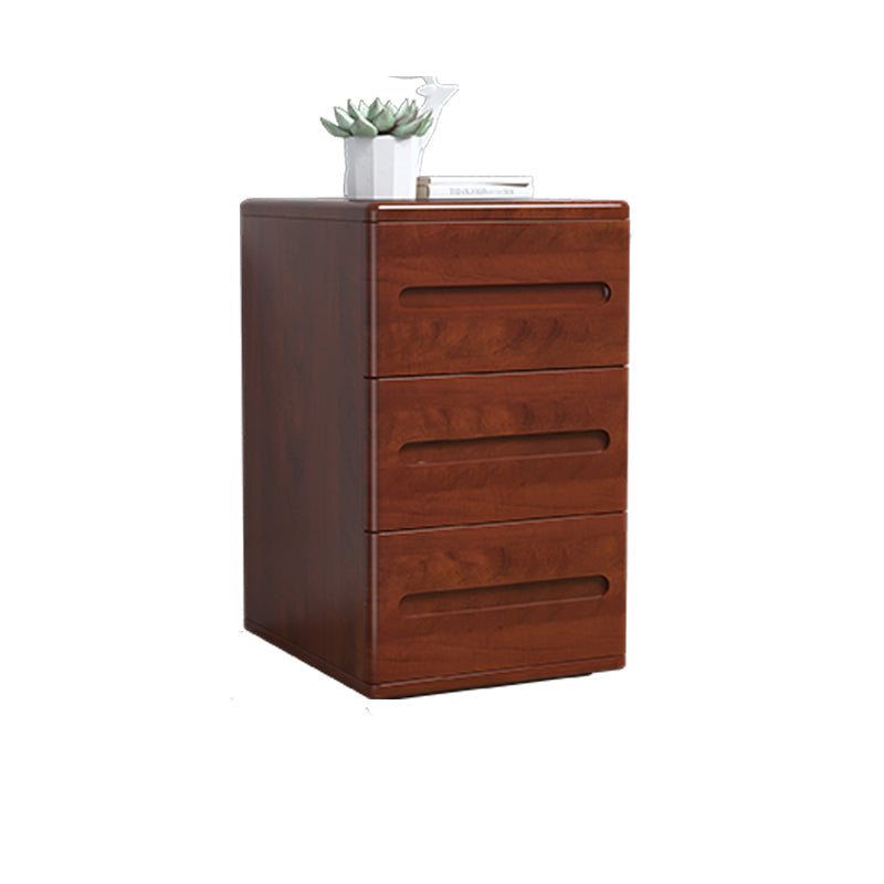 Wooden Nightstand 22.8"Tall 3 - Drawer Nightstand in Brown/ Natural / White