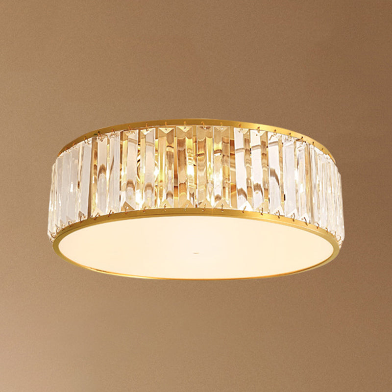 Colonial Style Ceiling Light Simple Flush Mount Ceiling Lamp with Glass Shade for Bedroom