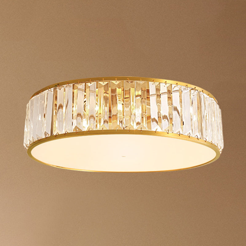 Colonial Style Ceiling Light Simple Flush Mount Ceiling Lamp with Glass Shade for Bedroom