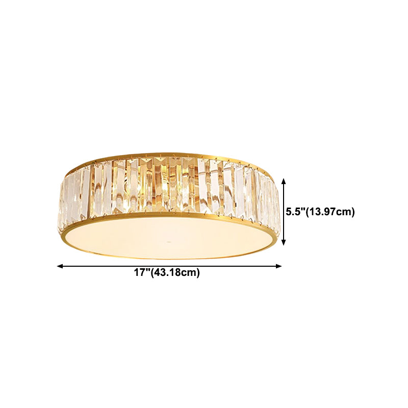 Colonial Style Ceiling Light Simple Flush Mount Ceiling Lamp with Glass Shade for Bedroom