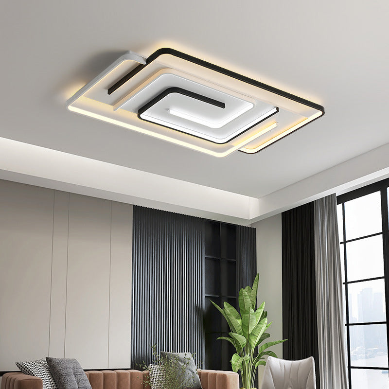 Nordic Style Metal Ceiling Light Geometry Ceiling Lamp with Silica Gel Shade for Bedroom