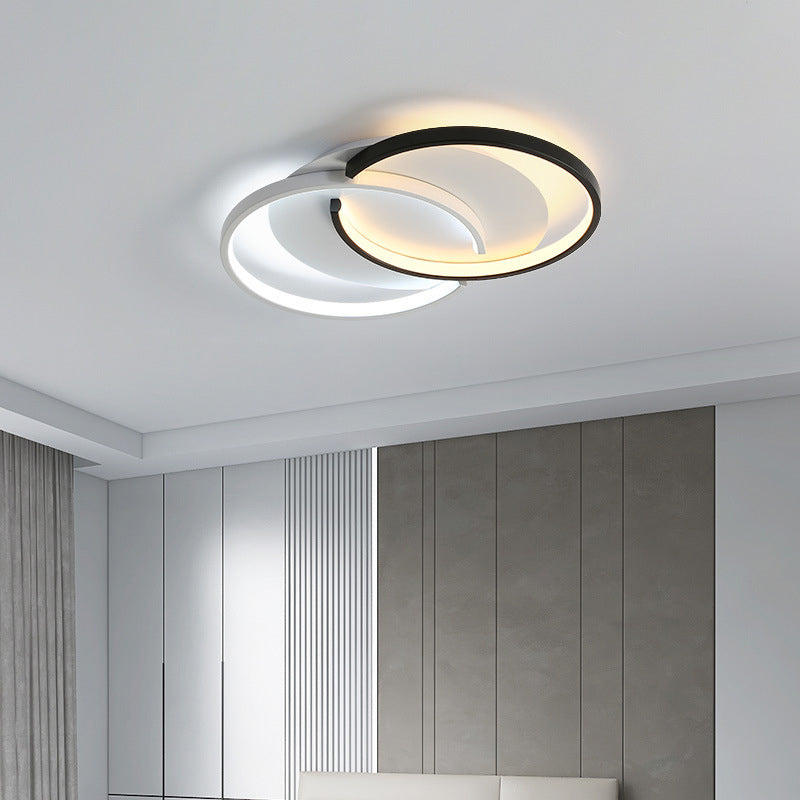 Nordic Style Metal Ceiling Light Geometry Ceiling Lamp with Silica Gel Shade for Bedroom