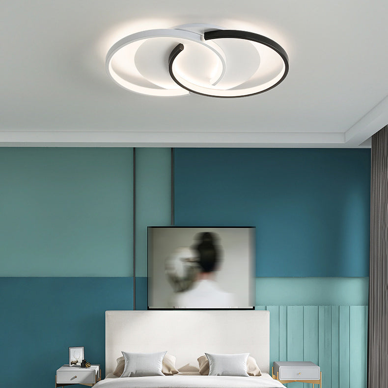 Nordic Style Metal Ceiling Light Geometry Ceiling Lamp with Silica Gel Shade for Bedroom