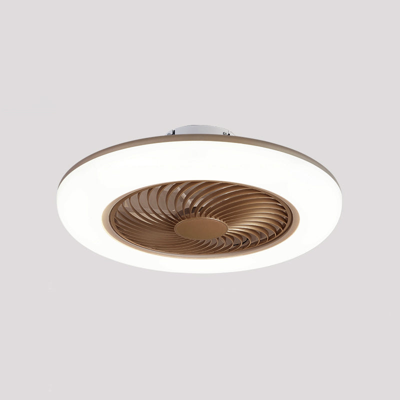 1-Light Round Flush Mount Lamp Modern Style Metal Fan Ceiling Lighting