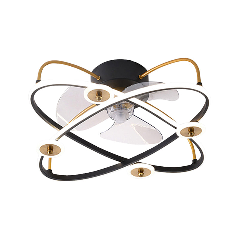 Metal Geometric Shape Ceiling Fans Modern Style Multi Lights Ceiling Fan Lamp Fixture