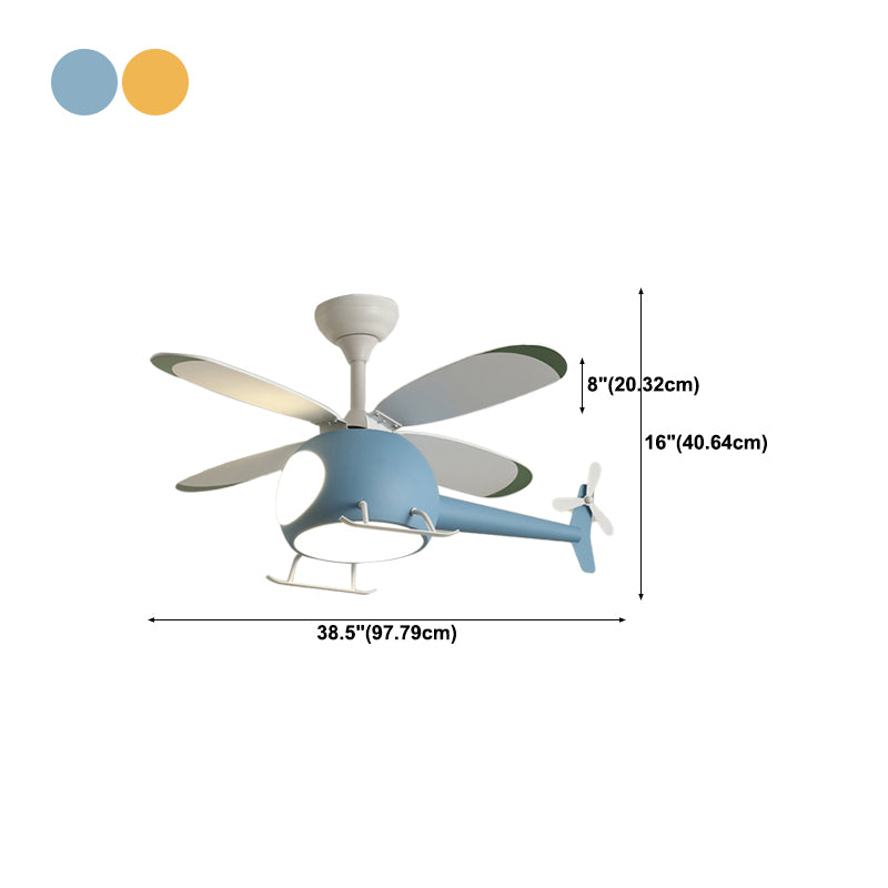 Unique Shape Metal Ceiling Fan Lighting Kids Style Ceiling Fan Lamps