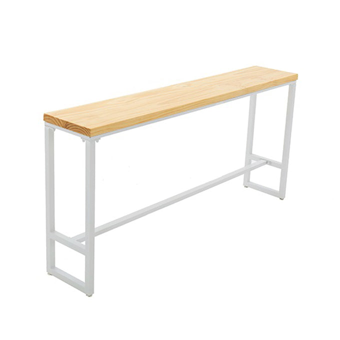 Rectangle Bar Dining Table Contemporary Bar Table with Trestle Base in White