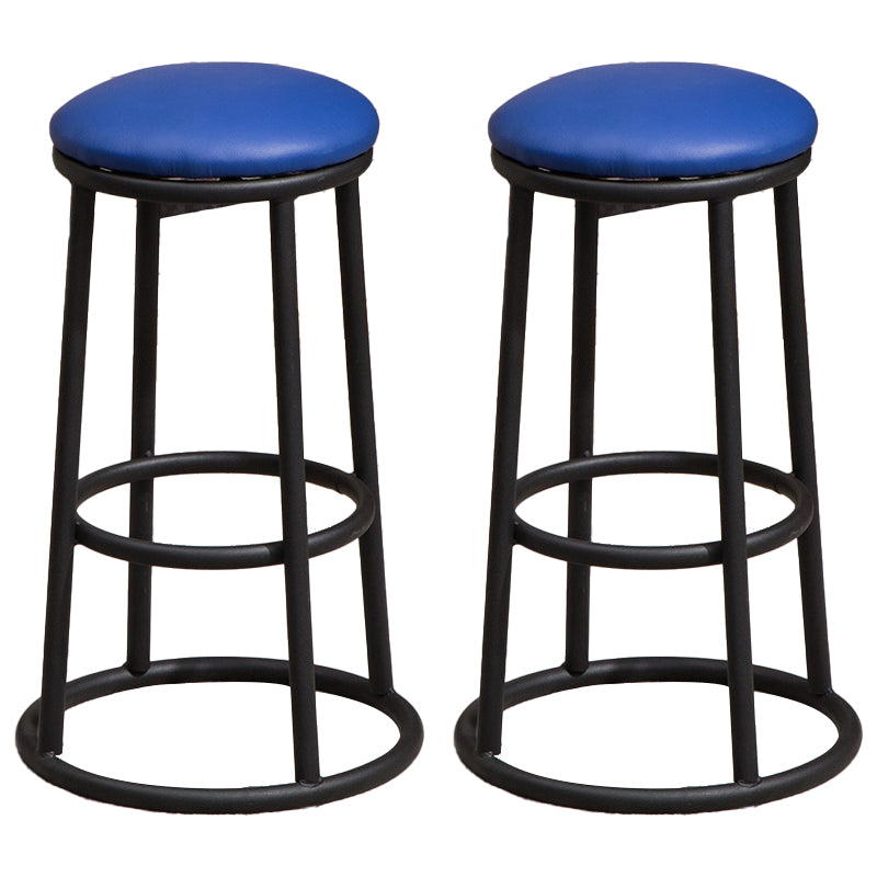 Circular Seat Barstool Industrial Style Bar Stool for Dining Room