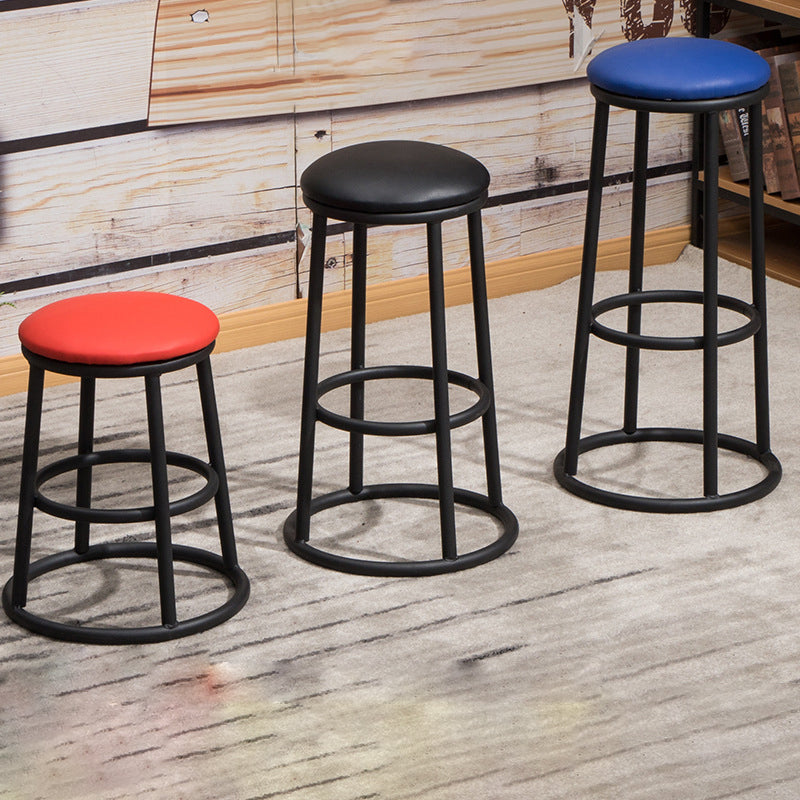 Circular Seat Barstool Industrial Style Bar Stool for Dining Room