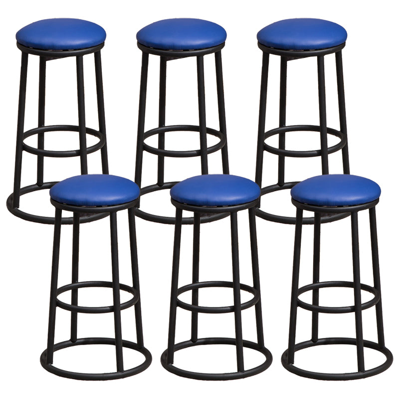 Circular Seat Barstool Industrial Style Bar Stool for Dining Room